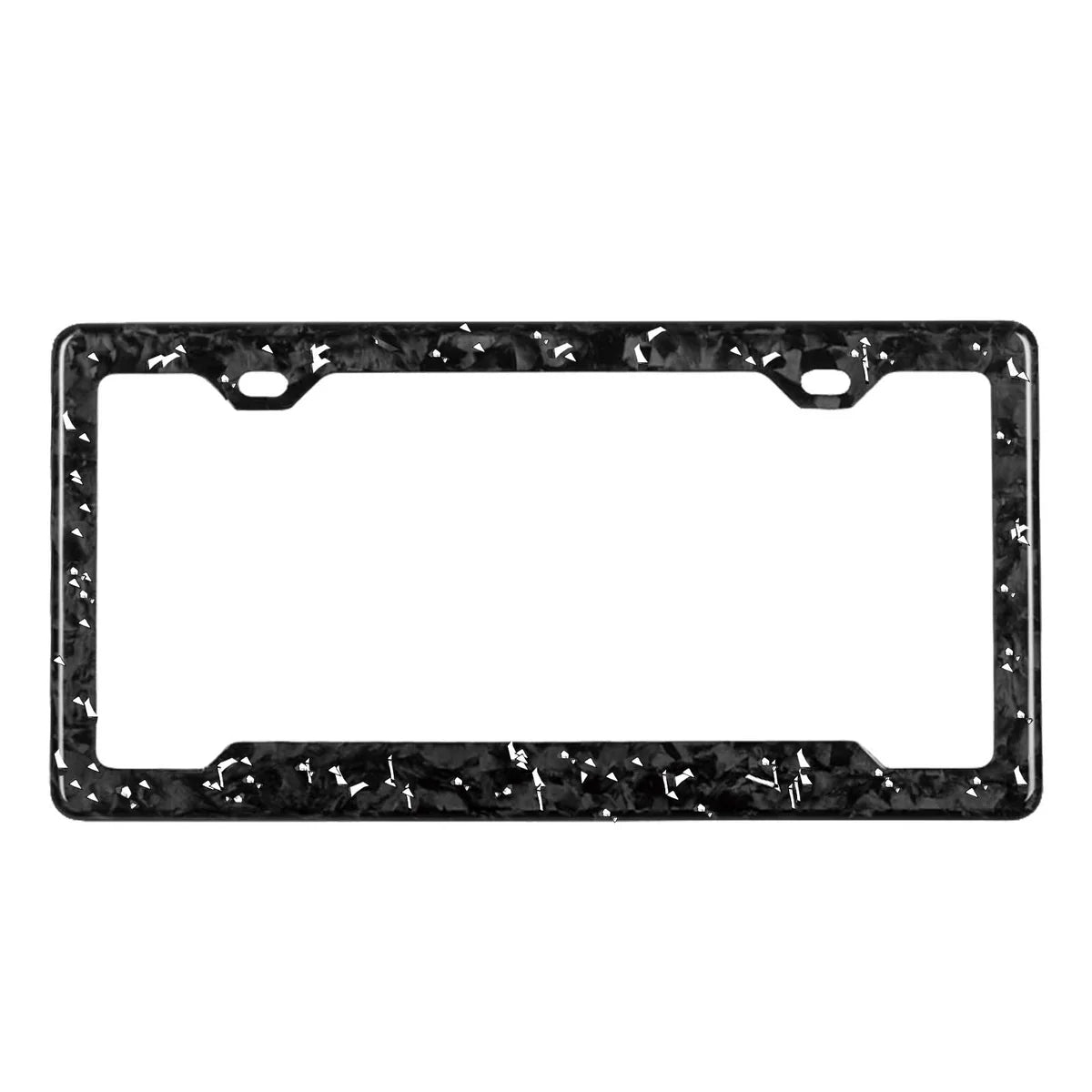 Silver Flake Forged Carbon Fiber License Plate Frame