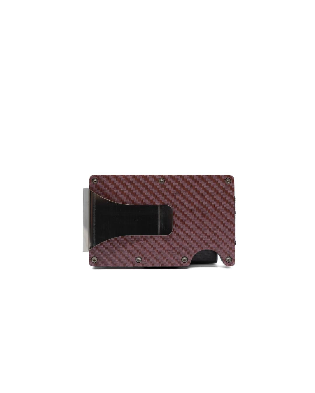 Pink Carbon Fiber Card Wallet With Money Clip